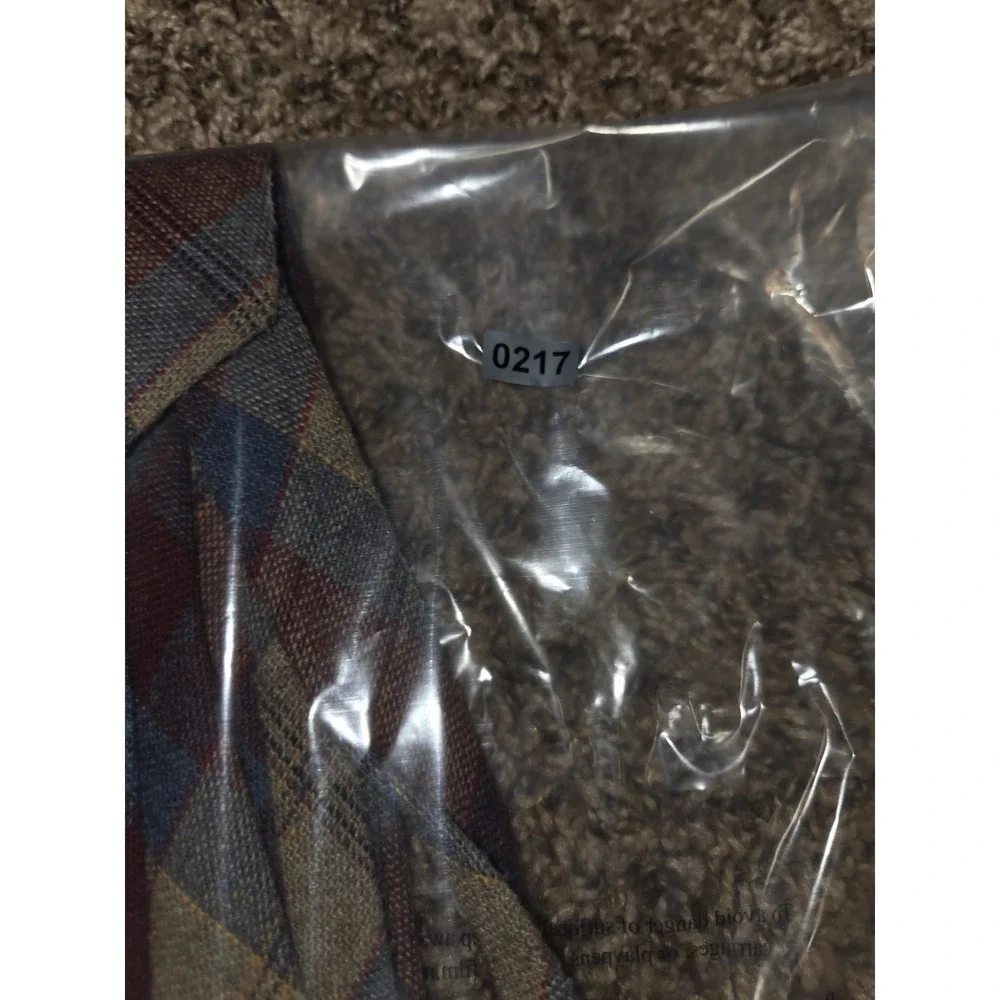 VTG WOOL Tartan Plaid Blue Red Brown TARTAN MEN'S NECK TIE - Picture 10 of 10